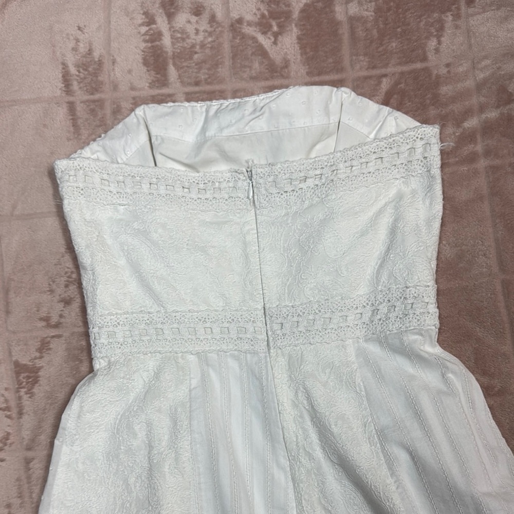 White House Black Market White Strapless A-Line Midi Dress - Picture 9 of 10